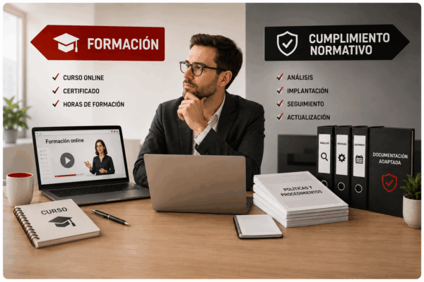 Cursos bonificados y cumplimiento normativo: cuando la formación no sustituye a la implantación