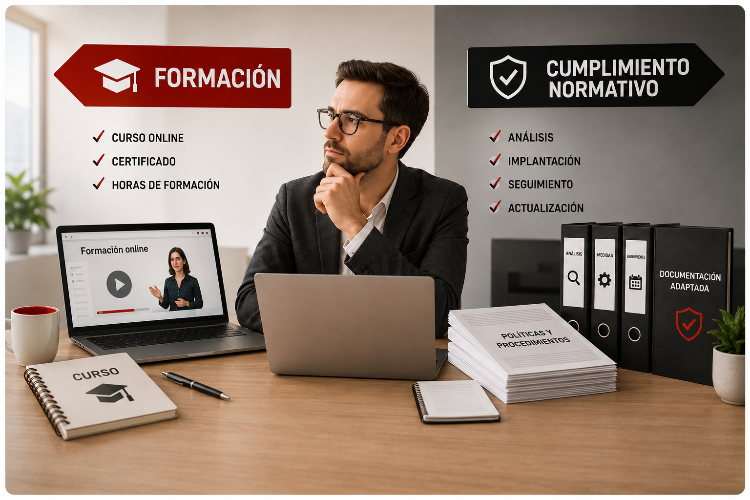 Cursos bonificados y cumplimiento normativo: cuando la formación no sustituye a la implantación